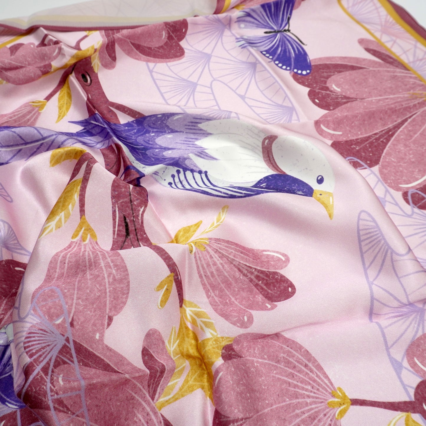 Secret Garden Bird Silk Scarf