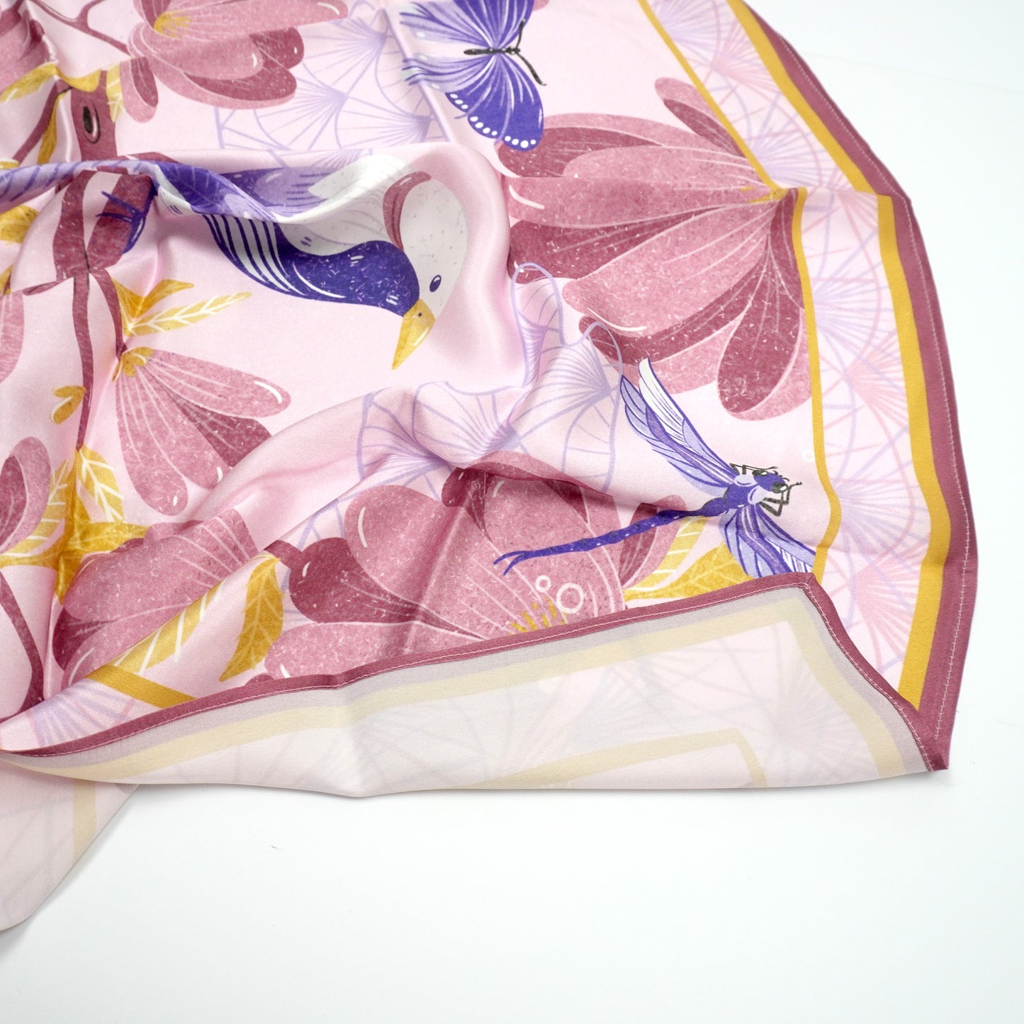 Secret Garden Bird Silk Scarf