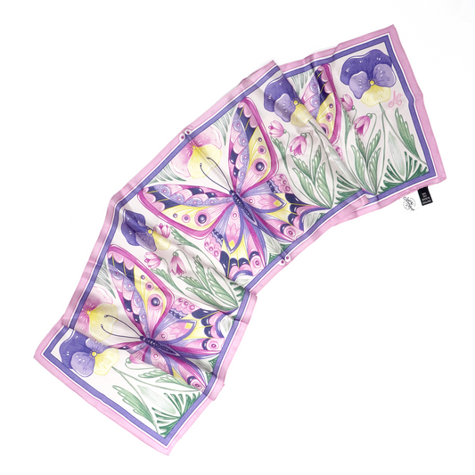 Secret Garden Butterfly Silk Scarf