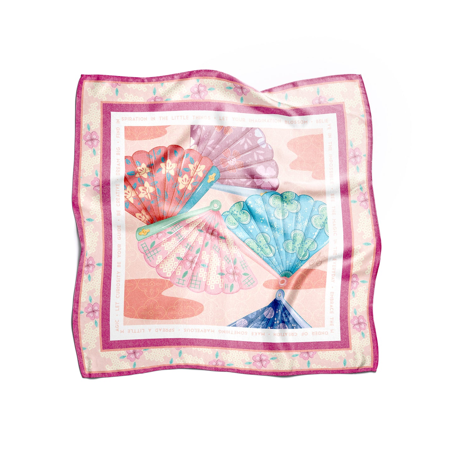 Tokyo Story Fan Silk Scarf