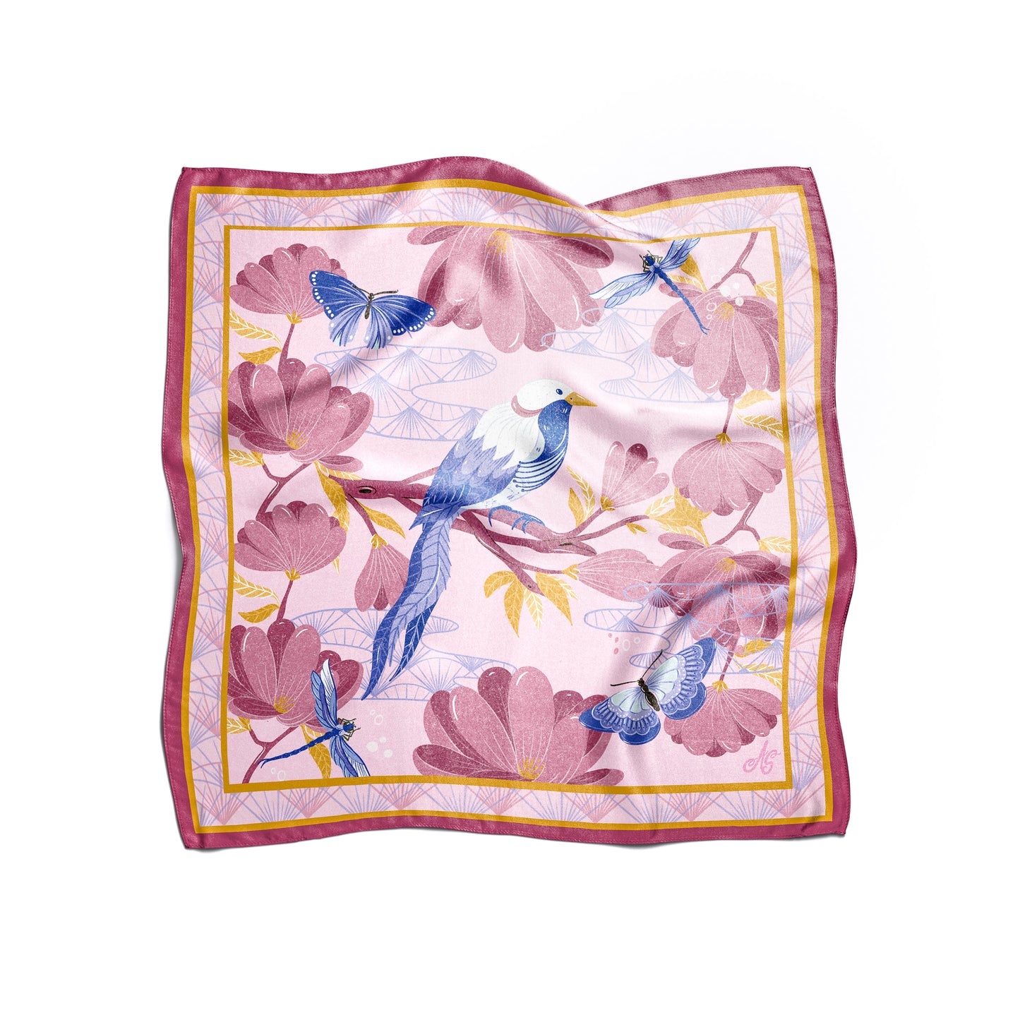 Secret Garden Bird Silk Scarf