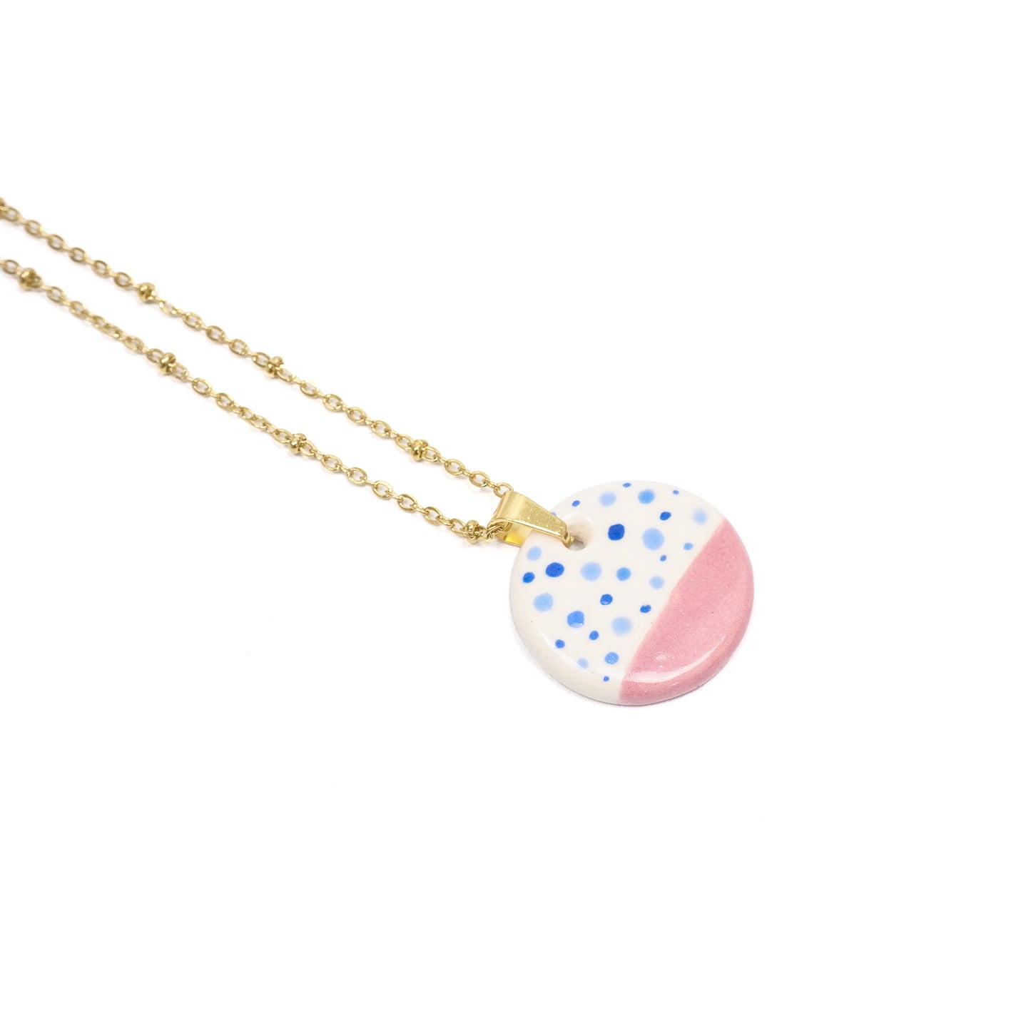 Dotted Circle Ceramic Necklace