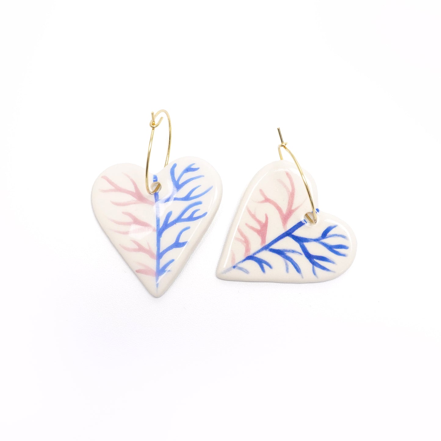 Leaf Heart Hoop Earrings