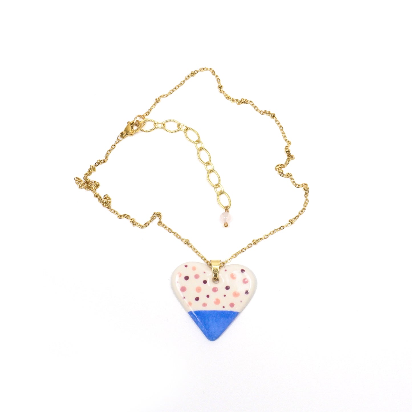 Dotted Heart Ceramic Necklace