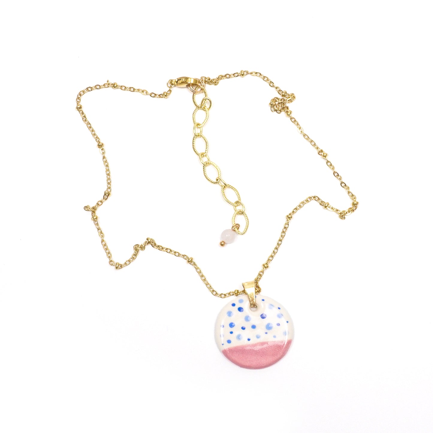 Dotted Circle Ceramic Necklace