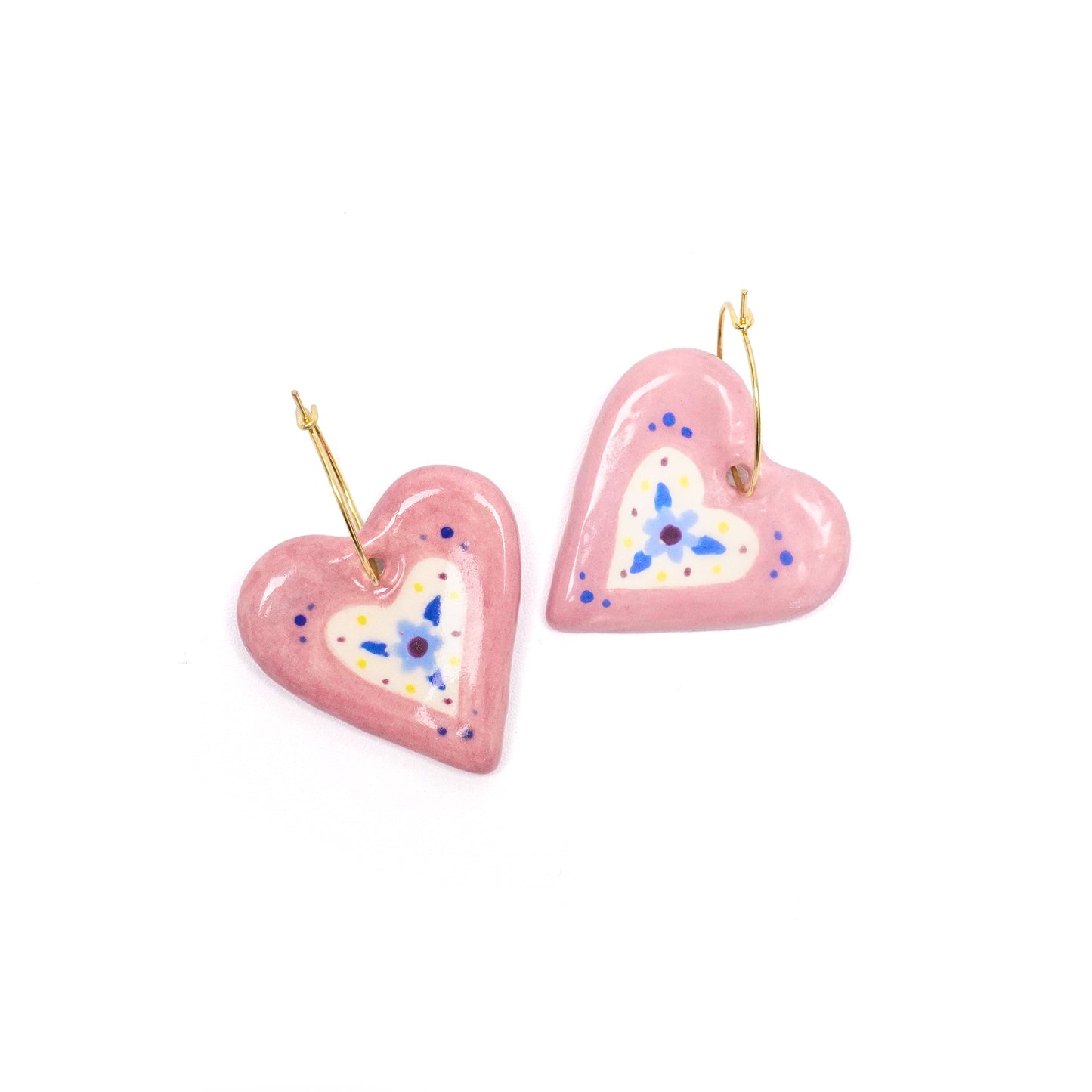 Floral Heart Hoop Earrings