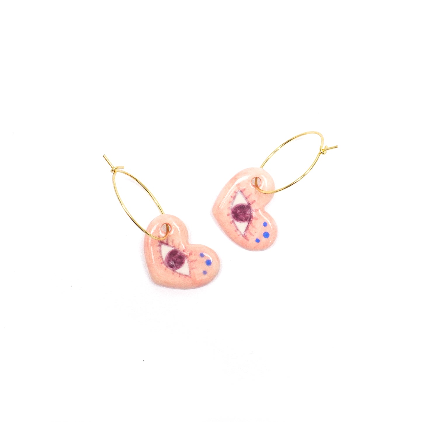 Eye Hearts Hoop Earrings