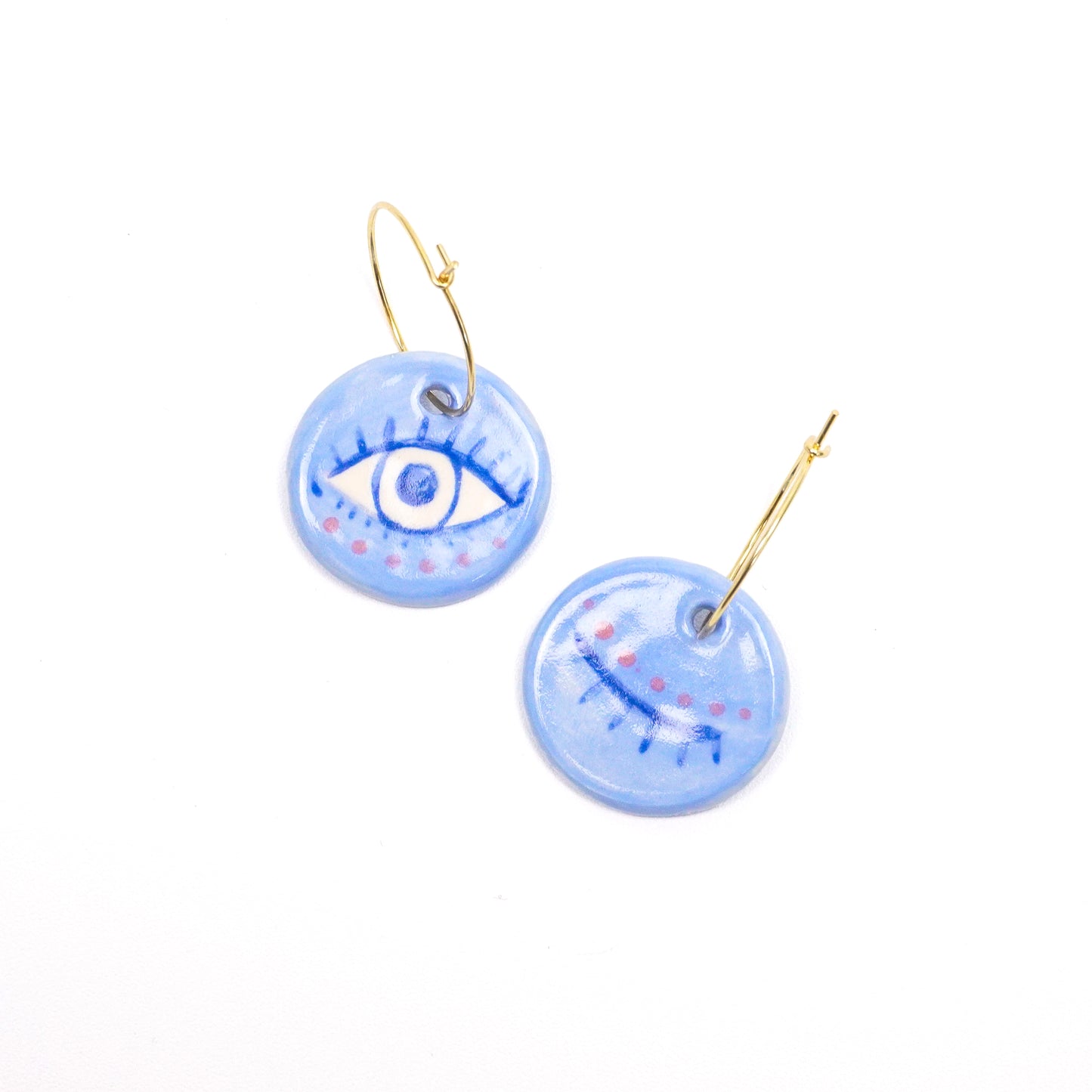 Asymmetric Eyes Circle Hoop Earrings